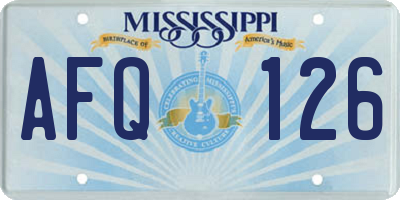 MS license plate AFQ126