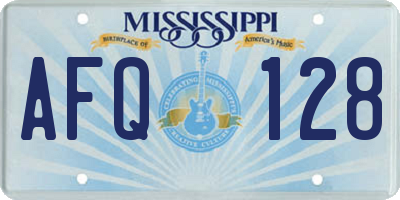 MS license plate AFQ128