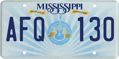 MS license plate AFQ130