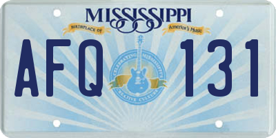 MS license plate AFQ131
