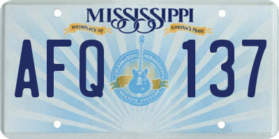 MS license plate AFQ137
