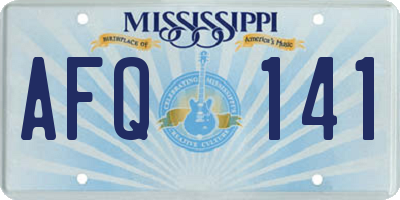 MS license plate AFQ141