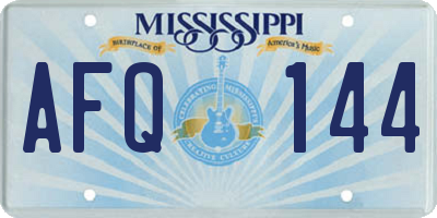 MS license plate AFQ144