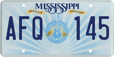 MS license plate AFQ145