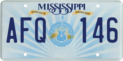 MS license plate AFQ146