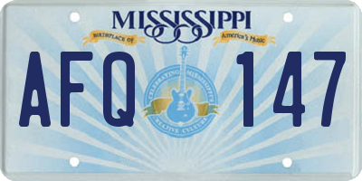 MS license plate AFQ147
