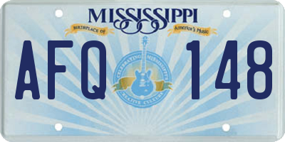 MS license plate AFQ148