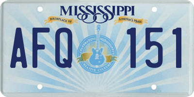 MS license plate AFQ151