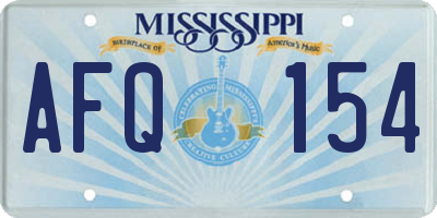 MS license plate AFQ154