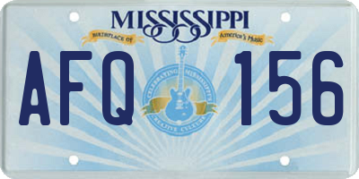 MS license plate AFQ156