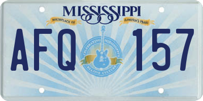 MS license plate AFQ157