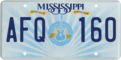 MS license plate AFQ160