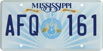 MS license plate AFQ161