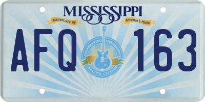 MS license plate AFQ163