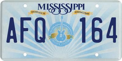 MS license plate AFQ164