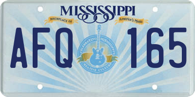 MS license plate AFQ165
