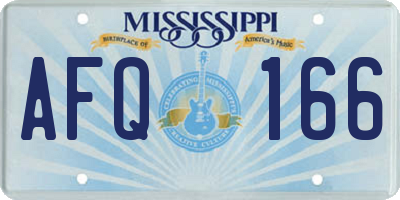 MS license plate AFQ166