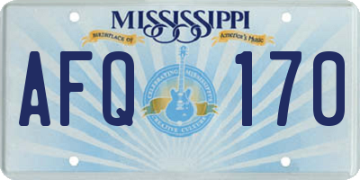 MS license plate AFQ170