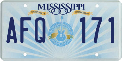 MS license plate AFQ171