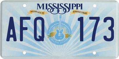 MS license plate AFQ173