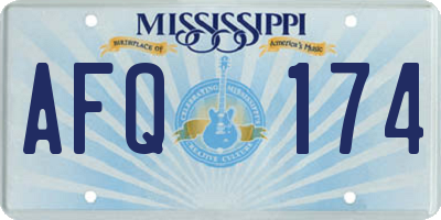 MS license plate AFQ174