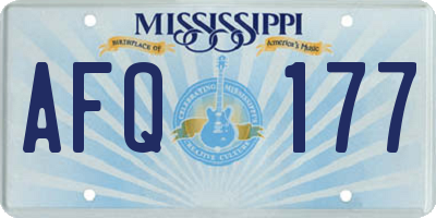 MS license plate AFQ177