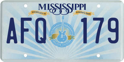 MS license plate AFQ179
