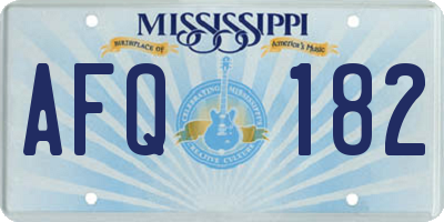 MS license plate AFQ182