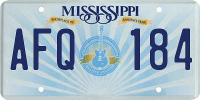 MS license plate AFQ184
