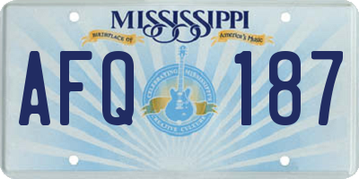 MS license plate AFQ187
