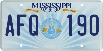 MS license plate AFQ190