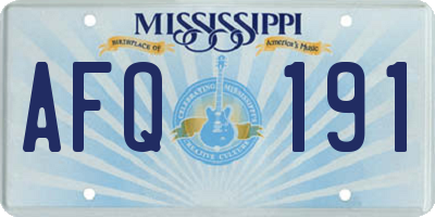 MS license plate AFQ191