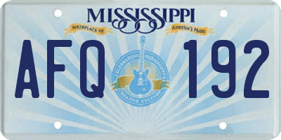 MS license plate AFQ192