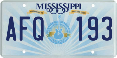 MS license plate AFQ193