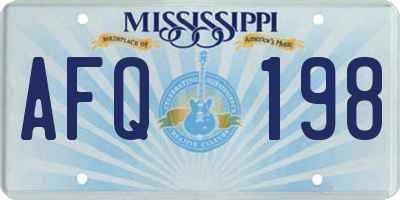 MS license plate AFQ198