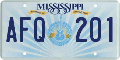 MS license plate AFQ201