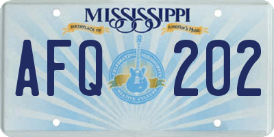 MS license plate AFQ202