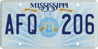 MS license plate AFQ206