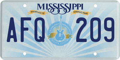 MS license plate AFQ209