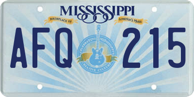 MS license plate AFQ215