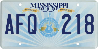 MS license plate AFQ218