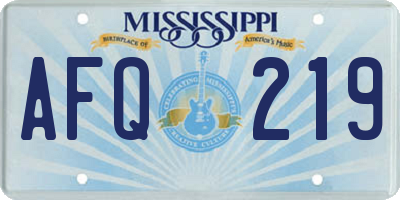 MS license plate AFQ219
