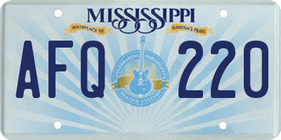 MS license plate AFQ220