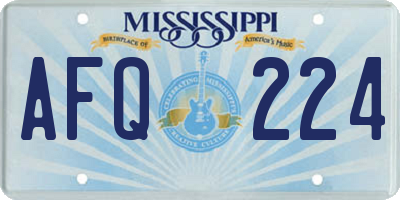 MS license plate AFQ224