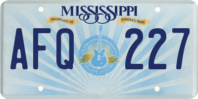MS license plate AFQ227