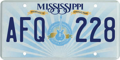 MS license plate AFQ228