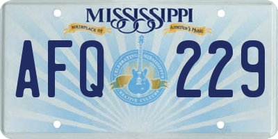 MS license plate AFQ229