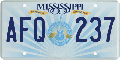 MS license plate AFQ237