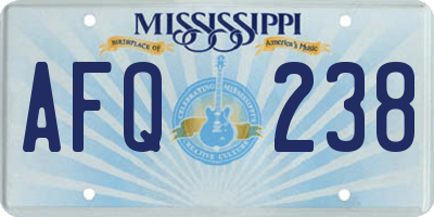 MS license plate AFQ238