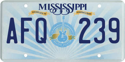 MS license plate AFQ239
